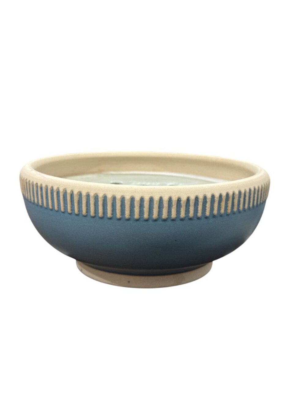 Hearth & Hand Sun & Citron Scented Candle 20 Oz Ceramic Bowl Blue & Beige - Picture 3 of 6